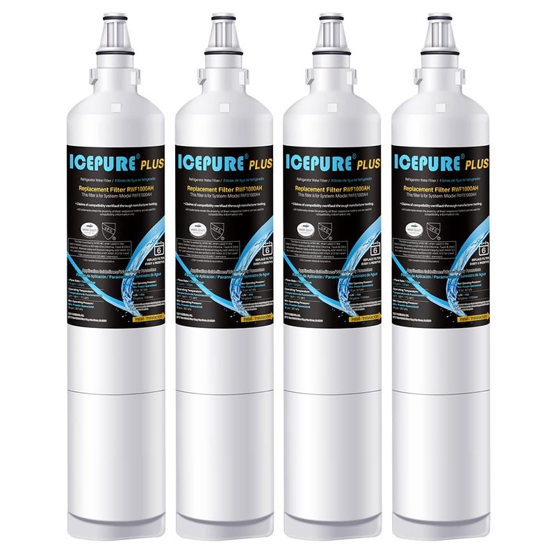 ICEPURE PLUS 5231JA2006A NSF/ANSI 53&42 Certified Refrigerator Water Filter Replacement for LG LT600P, Kenmore 46-9990, 5231JA2006B, 5231JA2006E, LT600P-B, 469990, FML-2, LFX25975ST, LFX25960ST, 4PACK - Image 1